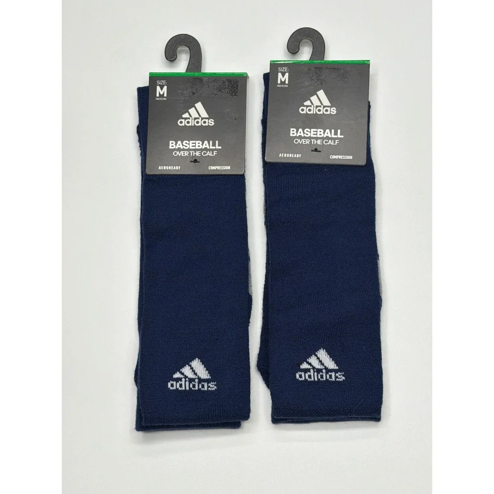 Adidas Baseball Over the Calf‎ Socks Men's Medium Navy AEROREADY Compression